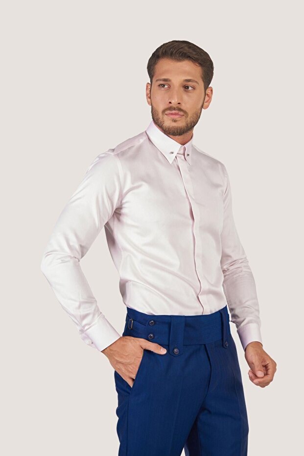 Yaka Iğneli Slim Fit Gömlek - 4