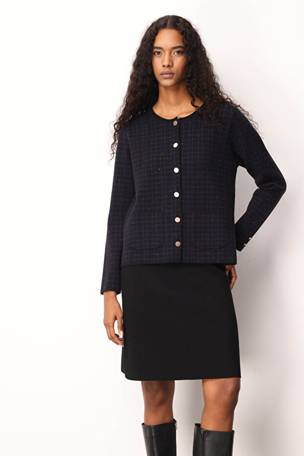 Kadın Triko Düz Basic Etek Siyah - 5