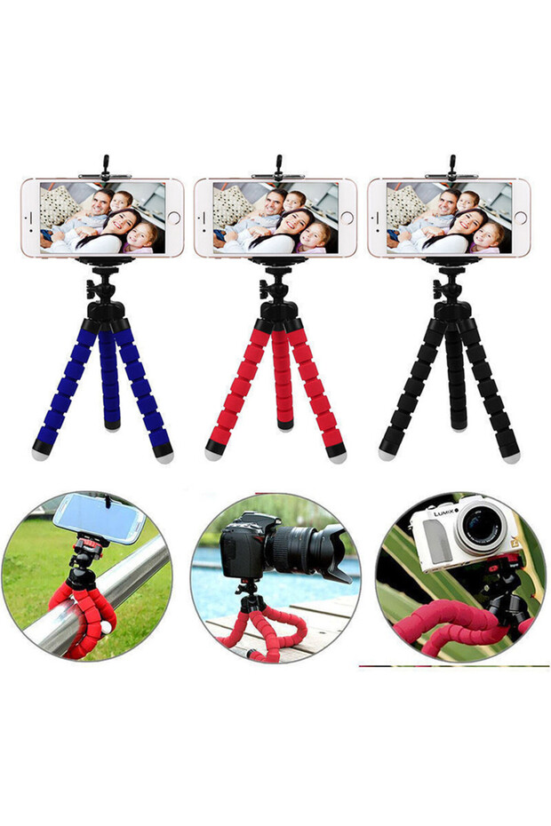 Mini flexible rubber tripod, blue - 4