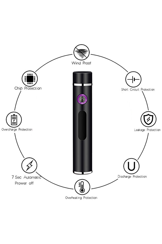 Electric Lighter, Halber, Elegant, Black - 7