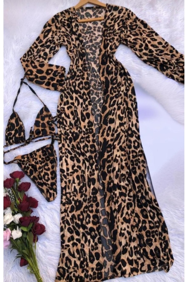 Women's 3 Piece Leopard Print Bikini Set