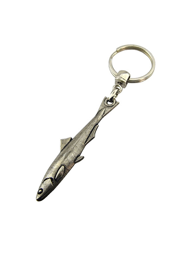 Anchovy Fish Shaped Metal Keychain