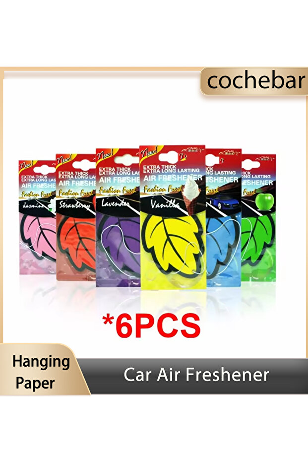 6PCS Natural Tea-Scented Car Air Fresheners – Leaf Shape, Vanilla Fragrance