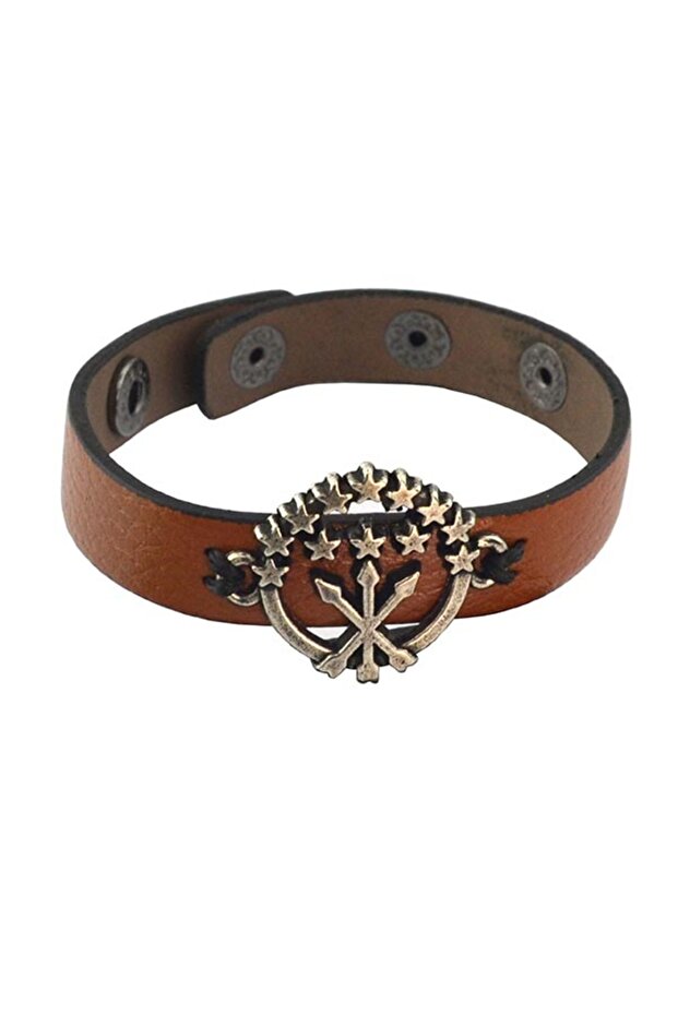 Snap Fastener Leather Adige Flag Bracelet