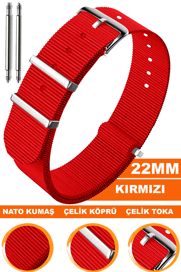 22mm Fossil-Welder-Casio-Seiko-Omega-Armani Watch Compatible Nato Textile Fabric Watch Band NTTEK22