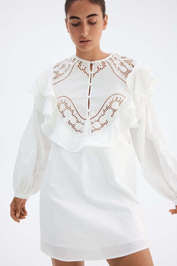 Linen-blend tunic dress