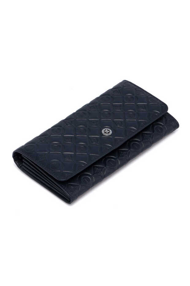 Navy Blue Genuine Leather Women's Wallet - S1Cb00005783-M80