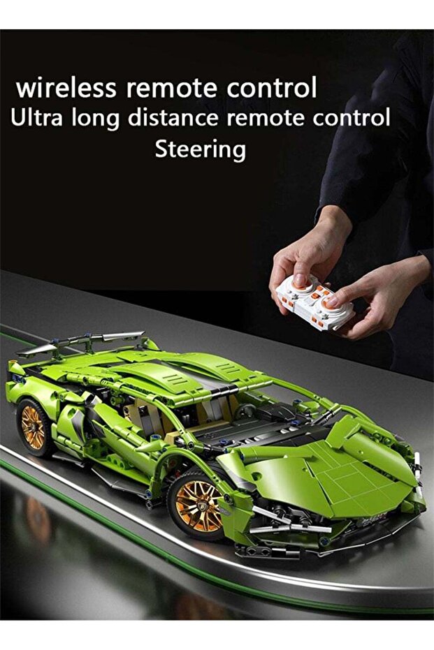 Supercar Building Block Toy with Lights, 1:14 Scale, App & Remote Control - 3