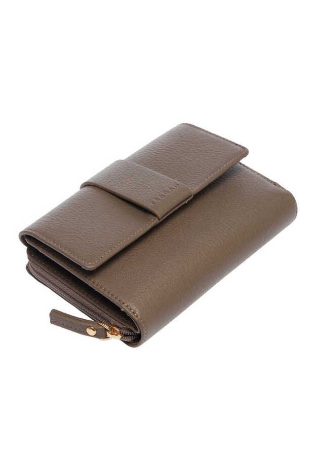 Beige Genuine Leather Women's Wallet - S1Cb00005813-B56
