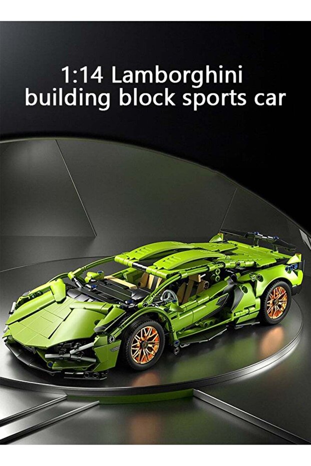 Supercar Building Block Toy with Lights, 1:14 Scale, App & Remote Control - 6