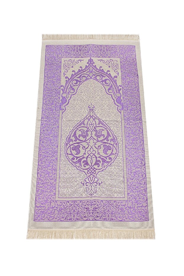Luxury Light Color Ottoman Taffeta Prayer Rug - 0210 - Lilac Color