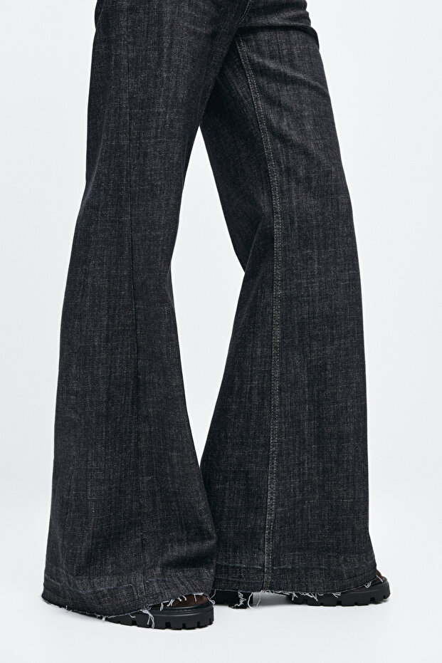 İspanyol paça yüksek bel jean - 4