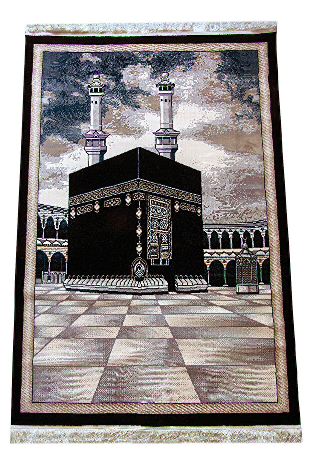 Kaaba Patterned Luxury Dowry Rug Type Woven Prayer Rug