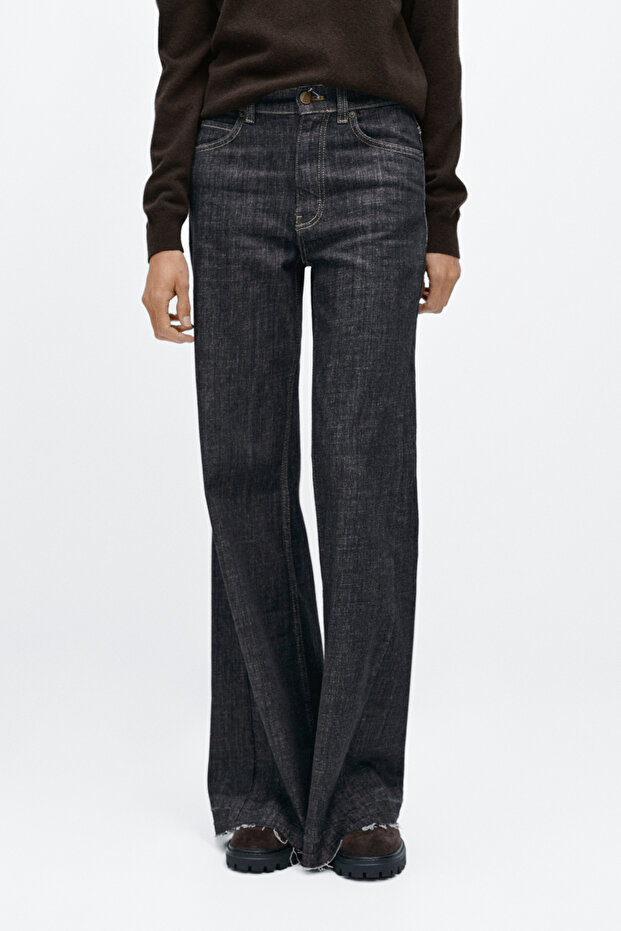 İspanyol paça yüksek bel jean - 2