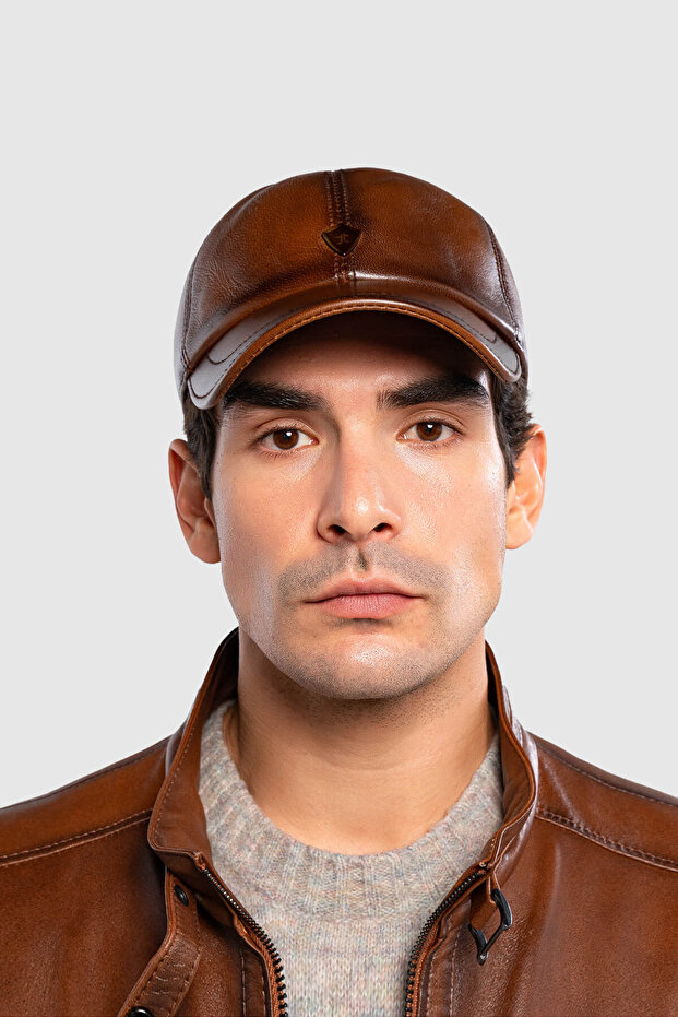 Tamer Tanca Men's Genuine Leather Cap Hat 524 Emr Baseball Cap