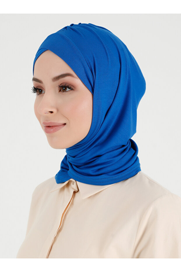 Pleated Isra Series Comfortable Cross Turban - Saks - (St396), (Id 7839614)
