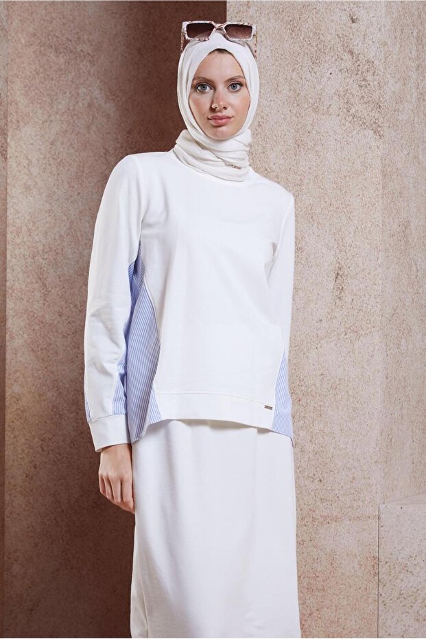 Stripe Skirted Tracksuit Set 44746