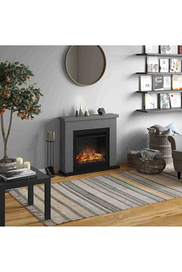 Șemineu electric Frode Solid Grey gri - 1