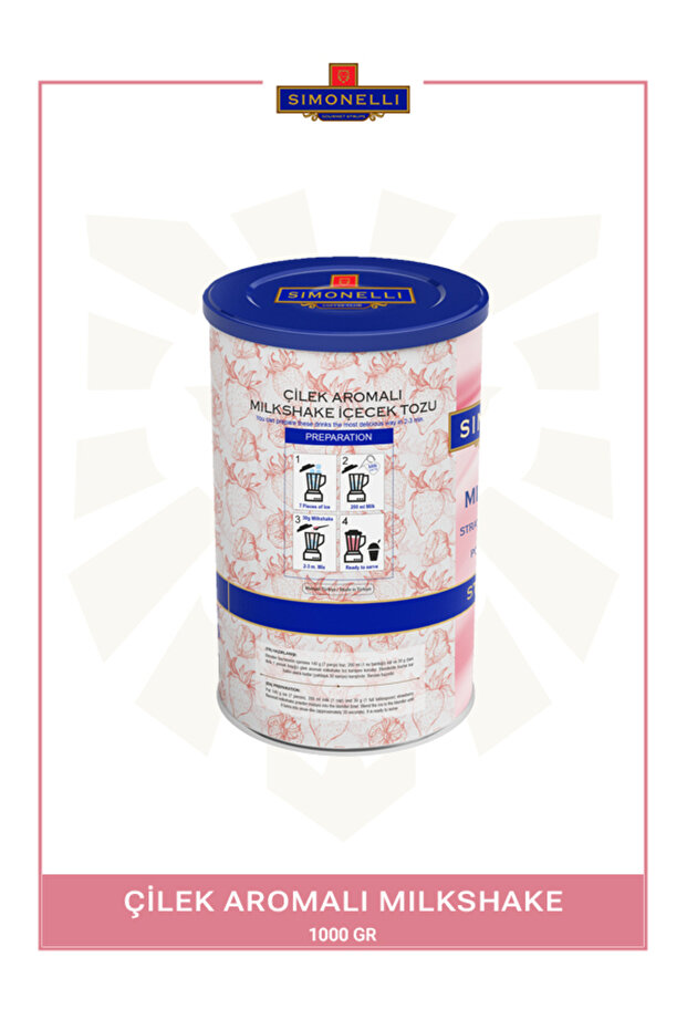 Milkshake Çilek Aromalı 1000Gr Teneke - 2