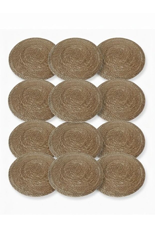 12 Pieces American Wicker Service Plate Knitted Bamboo