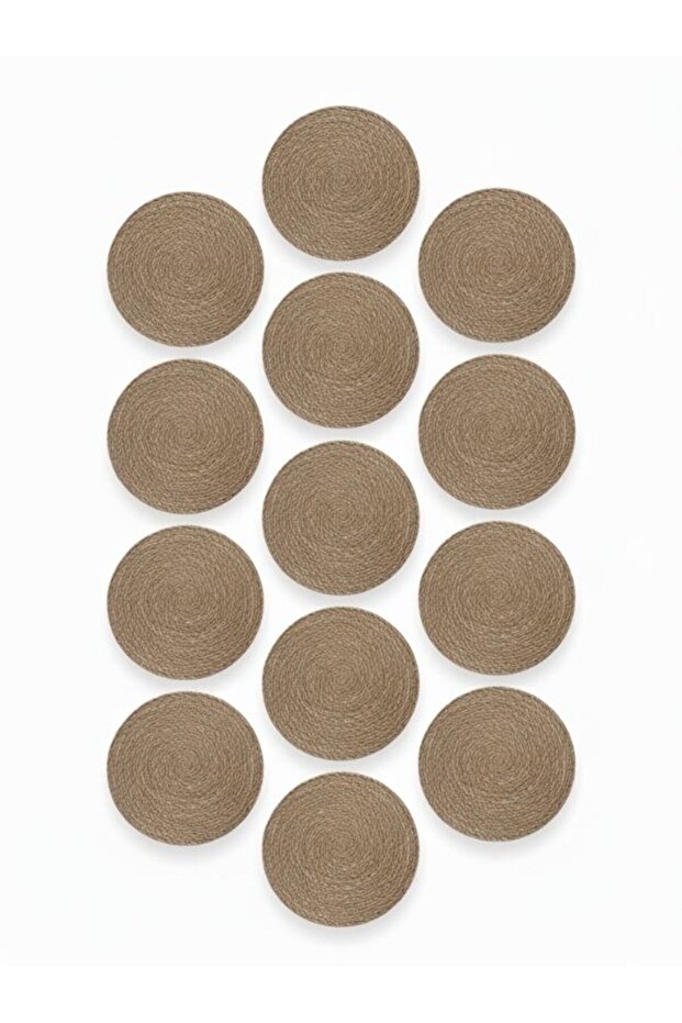 12 Adet Amerikan Hasır Servis Supla Örme Bambu - 5