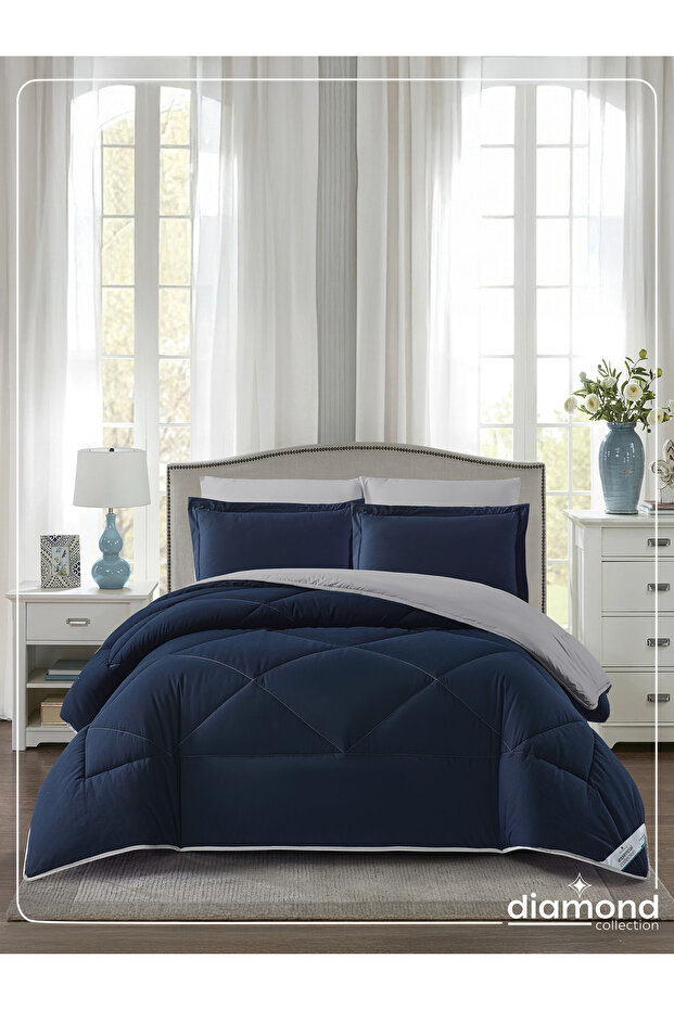 6-piece Comforter Set – King Size 260x240 Cm, Microfiber, Solid Quilted 350 Gsm Filling