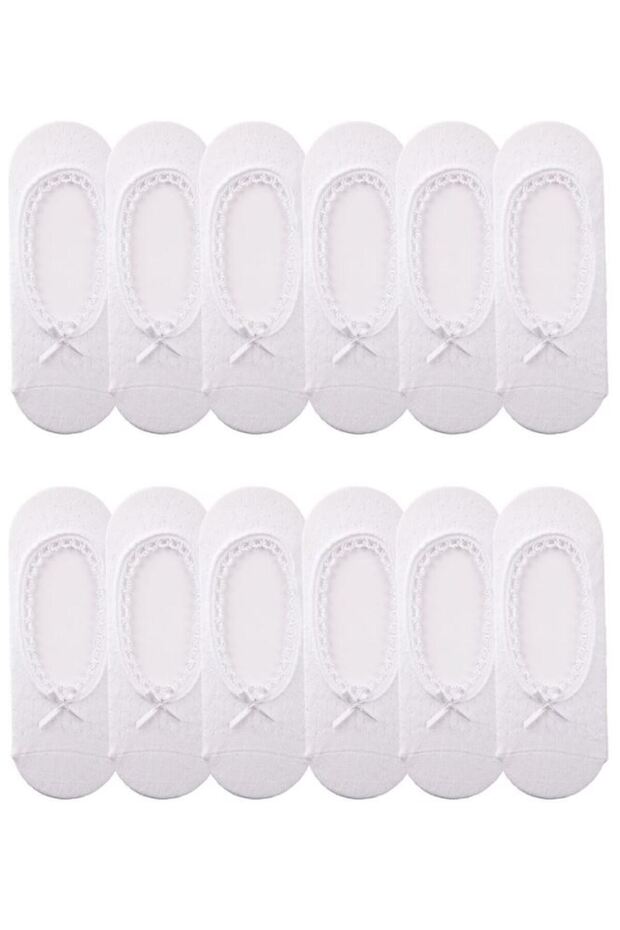 جوارب شبكية نسائية بيضاء 12 قطعة