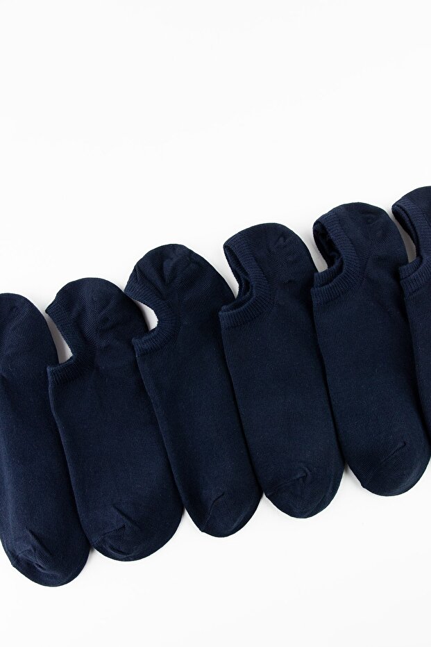 6lı Basic Lacivert Erkek Sneaker Çorap - 4