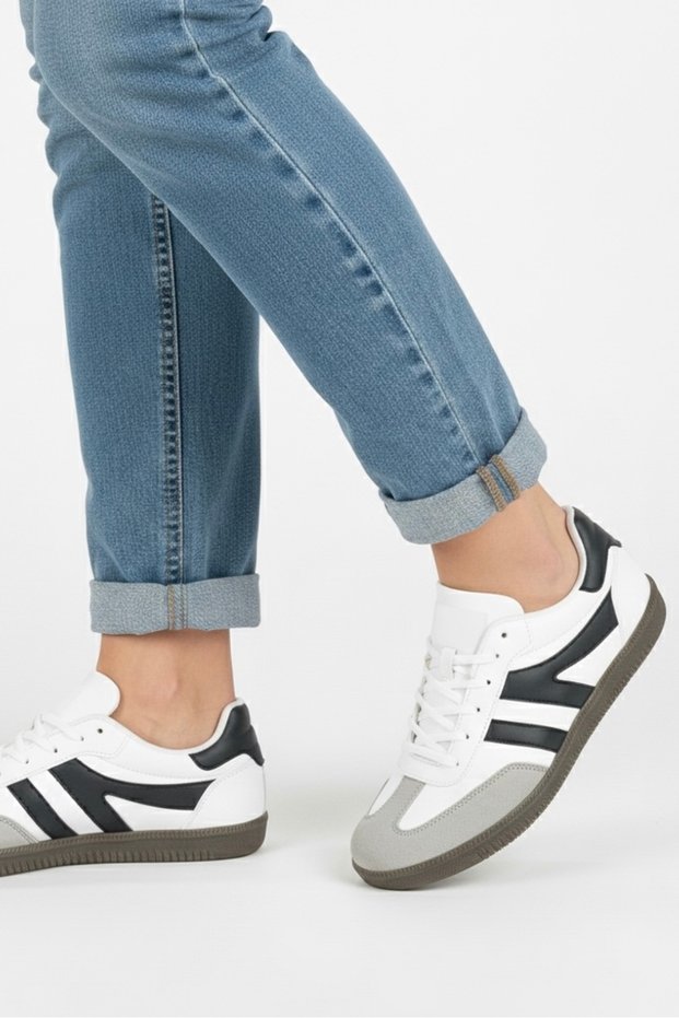 Unisex White High-Sole Sports Shoes