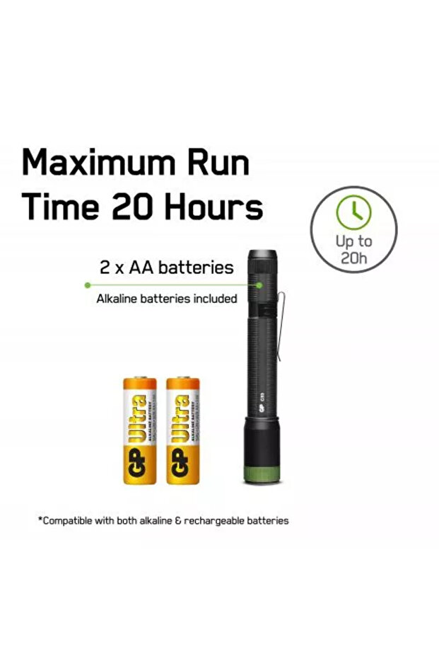 LED flashlight C33 black 150lm 2x AA - 3