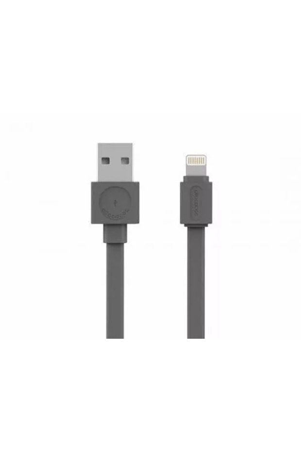 USB power/sync cable - iPhone Lighting 1.5m flat 2.4A grey - 1