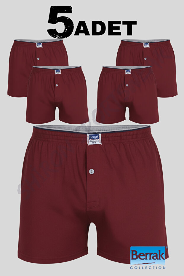 Men's Boxer Combed Cotton 5-Pack 100% Cotton - Berrak 1099