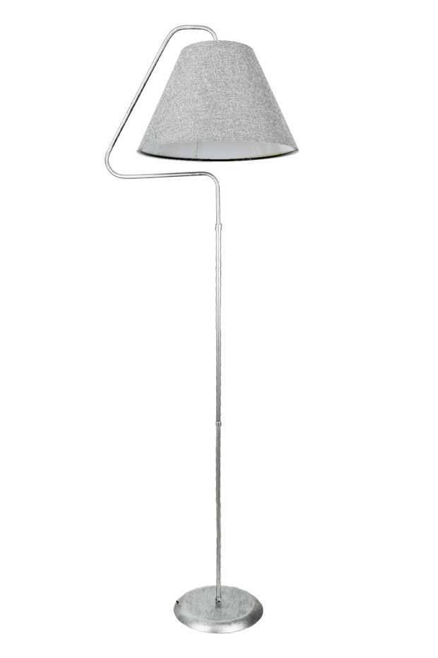 Lambader Silver Mia Üçgen Gümüş Patine Açık Gri Kumaş Şapka Tek Ayaklı Lambader Salon Köşe Lambası - 4