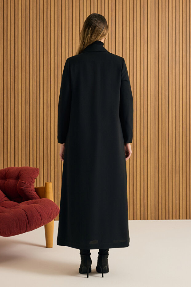 7639112 Yaka Işlemeli Pardösü - 6