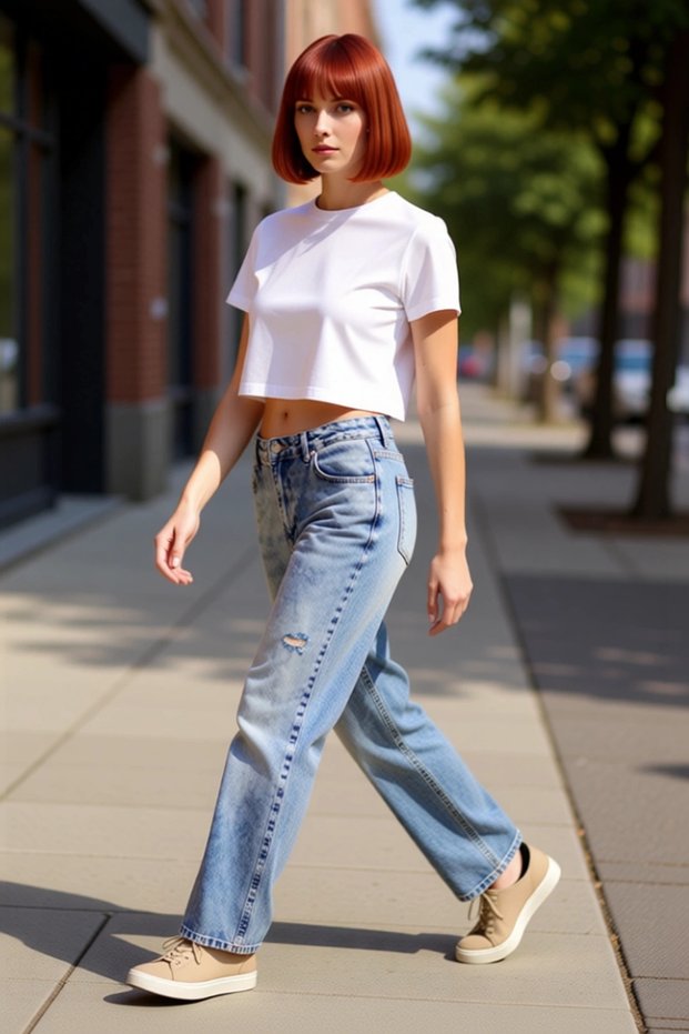 Women's Fashion High Waist Wide Leg Long Jean Cotton Casual Style Weekend Seasonal Use