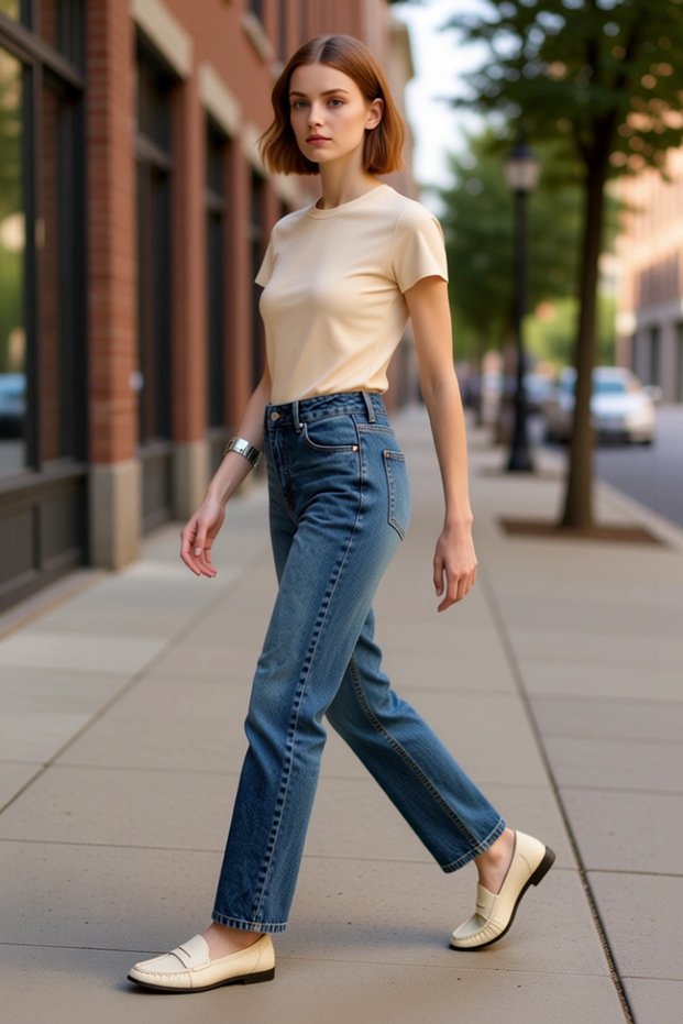 Women's Fashion High Waist Wide Leg Jean Pants Cotton Daily Use Seasonal Use