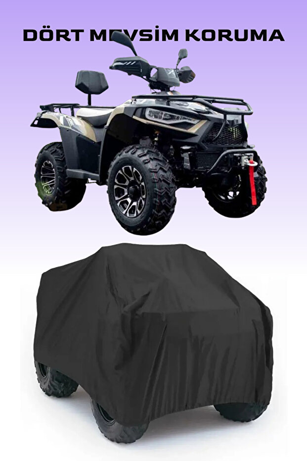 Atv Tarpaulin Compatible for Kuba Promax 450, Black, Safe, Waterproof Durable Fabric