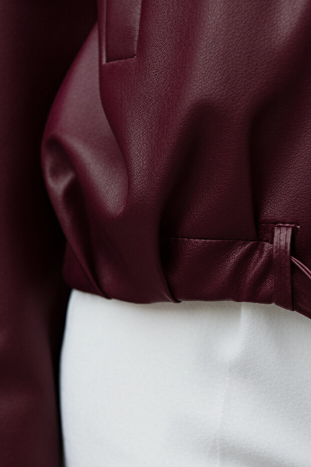 Kadın Bomber Deri Ceket - 6