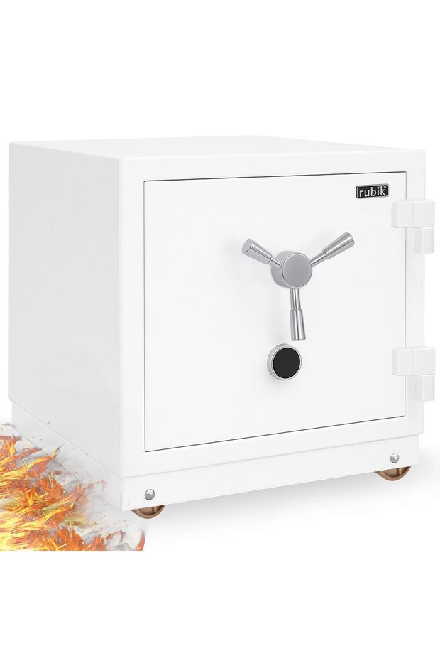 2-Hour Fire Proof and Burglary Resistant Safe Box Key Lock 100kg (50x50x50cm) RBAS50