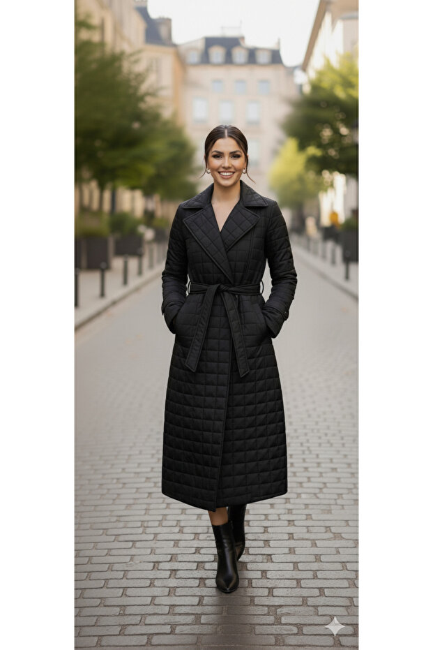 Kapütone Şişme Tesettür Mont - 5