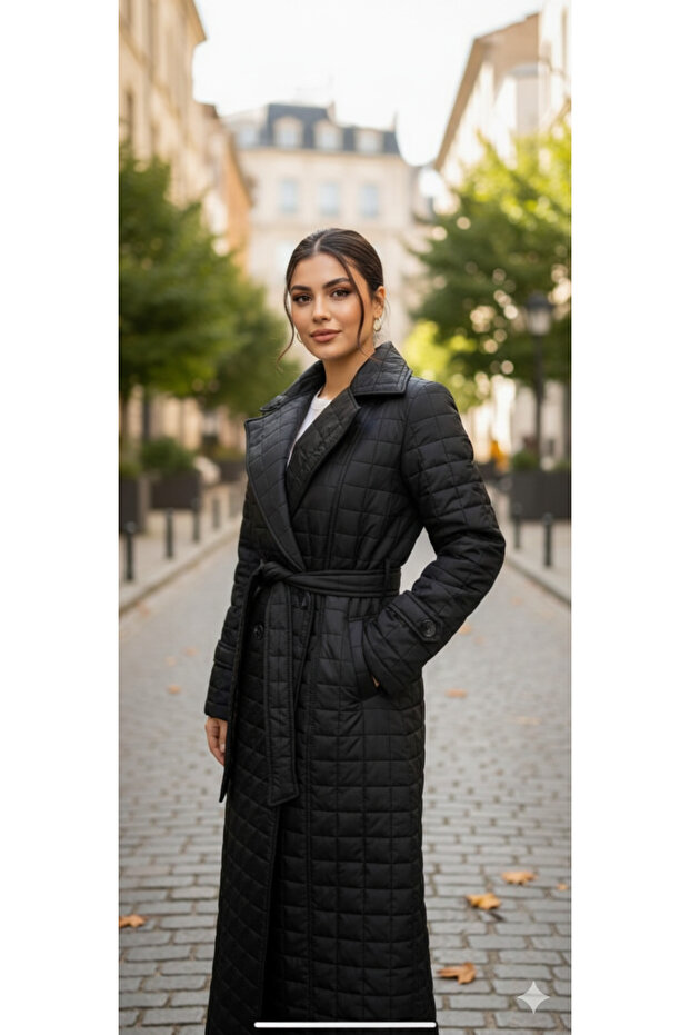 Kapütone Şişme Tesettür Mont - 1