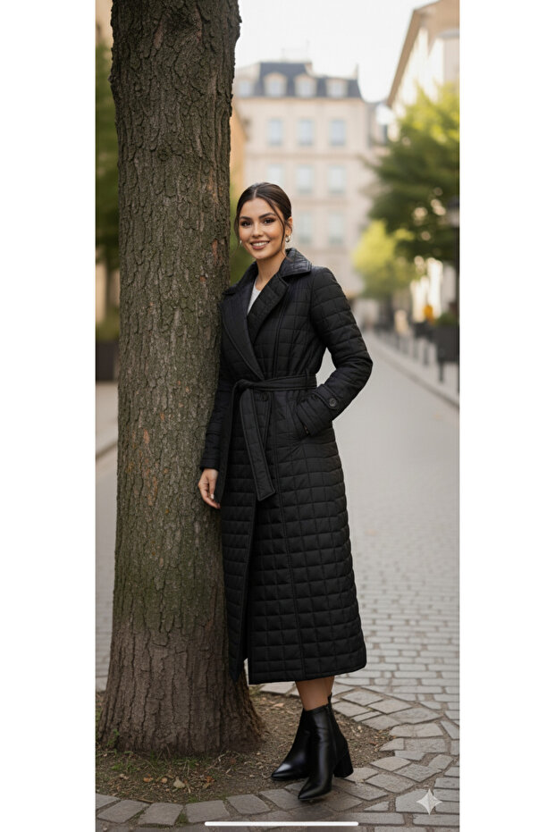 Kapütone Şişme Tesettür Mont - 3