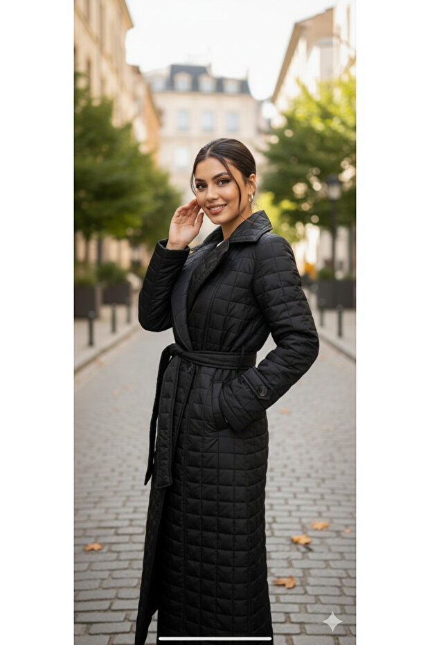 Kapütone Şişme Tesettür Mont - 2