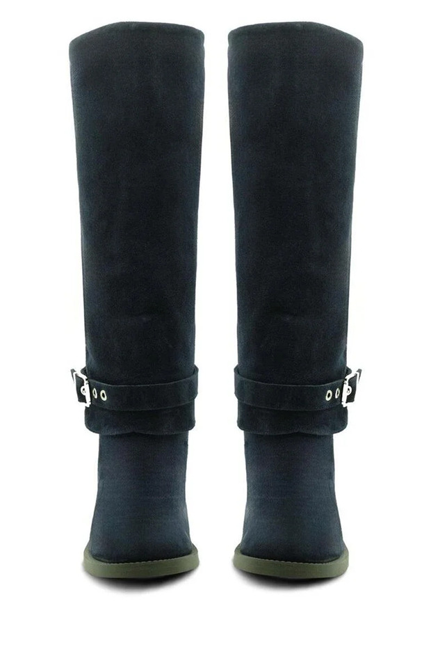 Hakiki Deri Kalın Topuklu Kadın Çizme 059 02 - 7