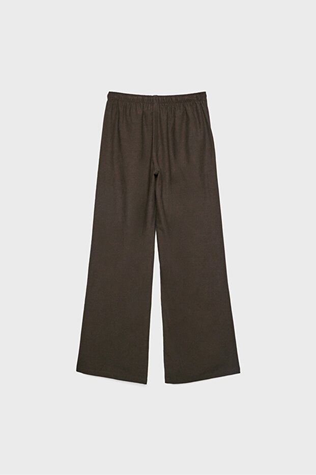 بنطلون من مزيج الكتان برباط - 6