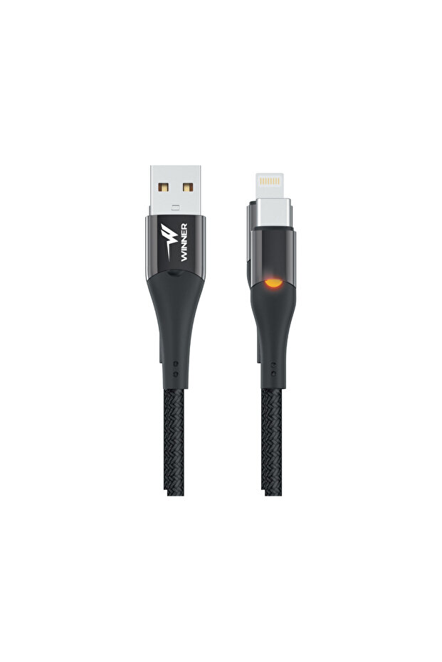 كابل USB إلى Type-C من القماش مع اضاءة بطول 1.2 متر