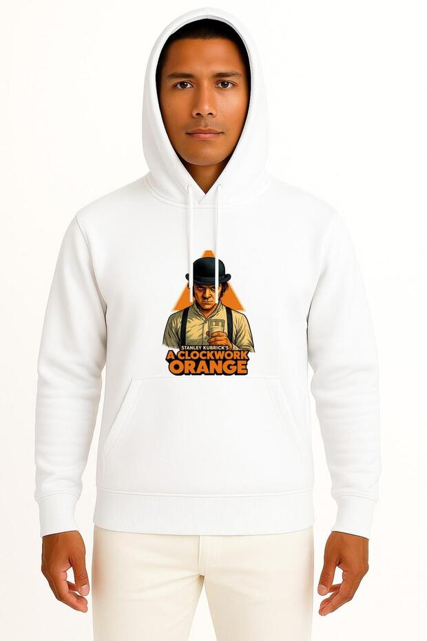 Hooded a Clockwork Orange Chest Design Unisex Sweatshirt