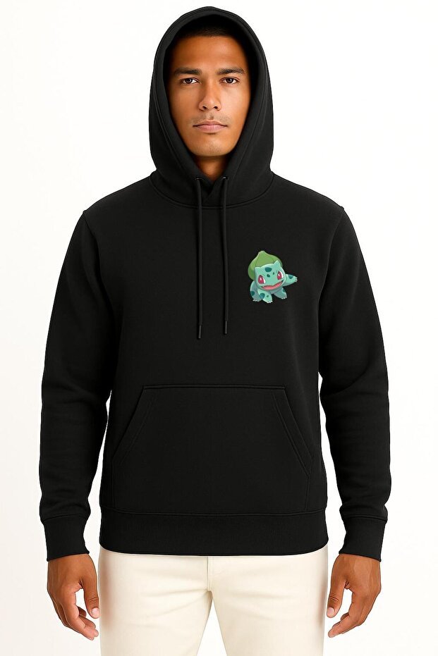 Hooded Bulbasaur Wikia Cep Printed Unisex Sweatshirt