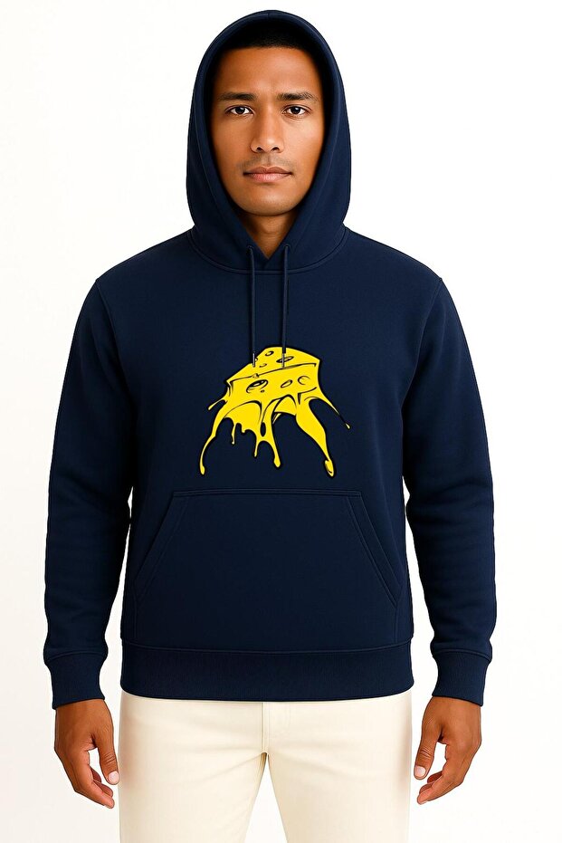 Hooded Nachos Swiss Cheese Cheddar Sauce Breast B Printed Unisex Sweatshirt