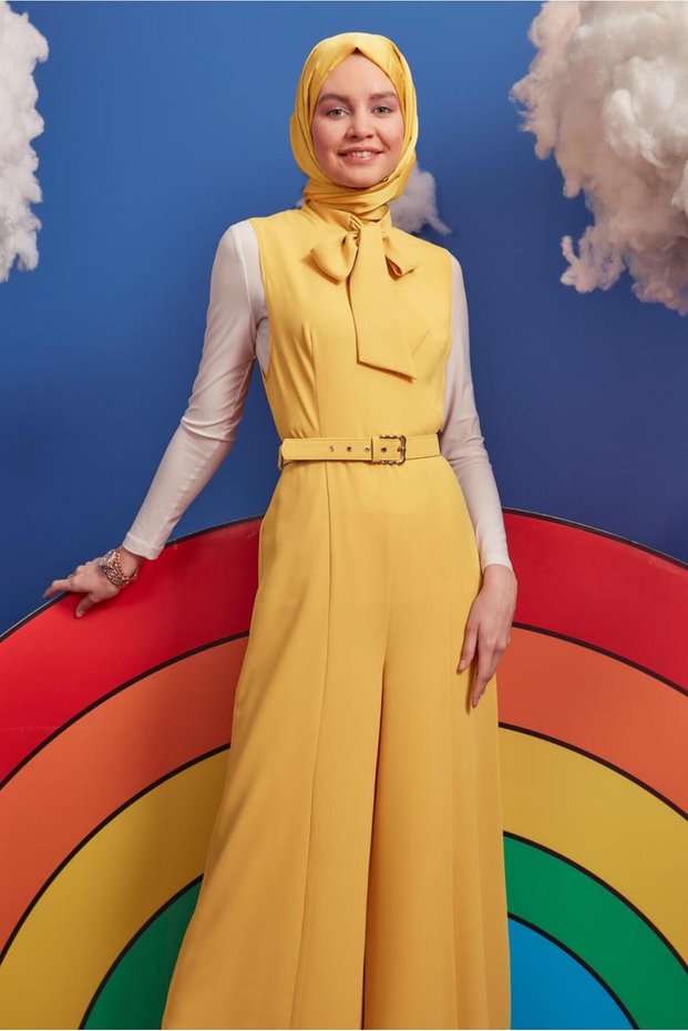 Belted Jumpsuit with Tieing Detail 42696